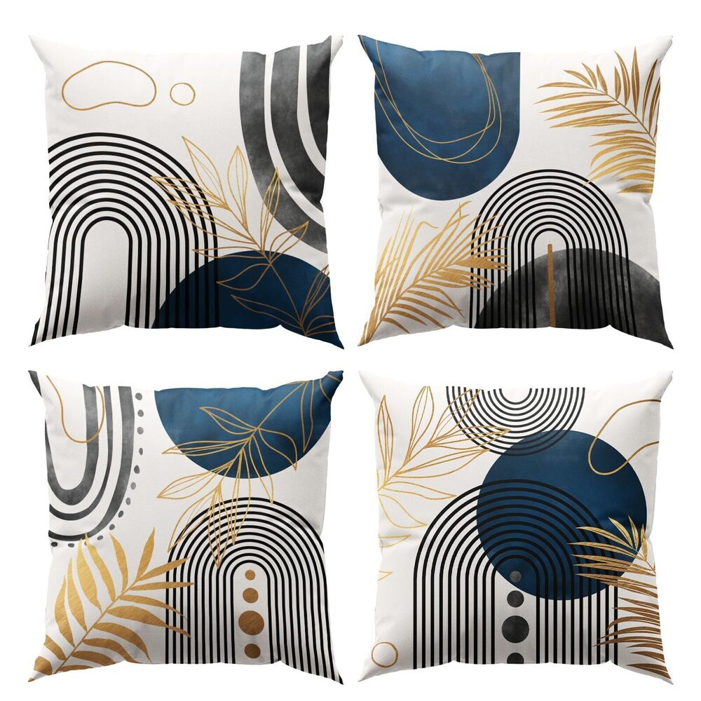 4963 Blue and Grey Throw Pillows Boho Pillow Covers 18x18 Abstract